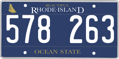 RI license plate 578263