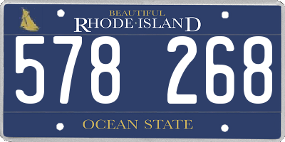 RI license plate 578268