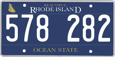 RI license plate 578282