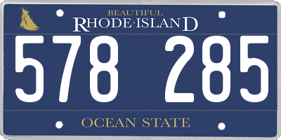 RI license plate 578285