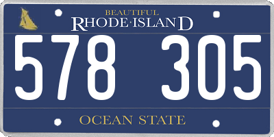 RI license plate 578305