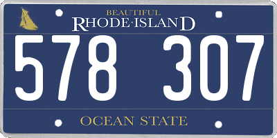 RI license plate 578307