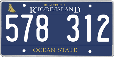 RI license plate 578312