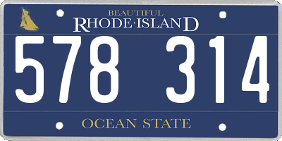 RI license plate 578314