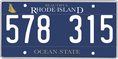 RI license plate 578315
