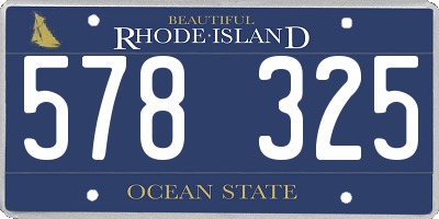 RI license plate 578325