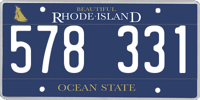 RI license plate 578331