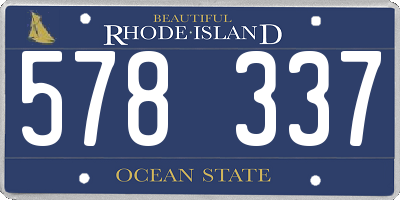 RI license plate 578337