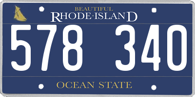 RI license plate 578340