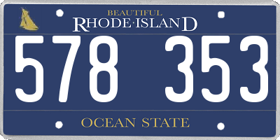 RI license plate 578353