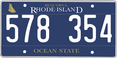 RI license plate 578354