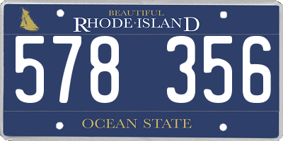 RI license plate 578356