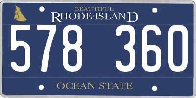 RI license plate 578360