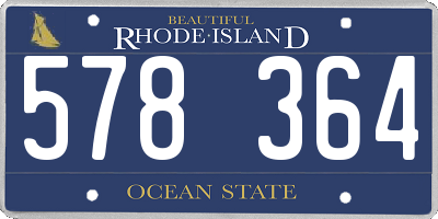 RI license plate 578364