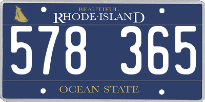 RI license plate 578365