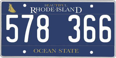 RI license plate 578366