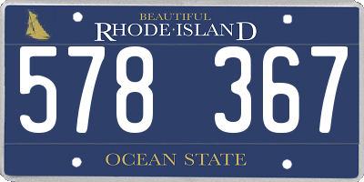 RI license plate 578367