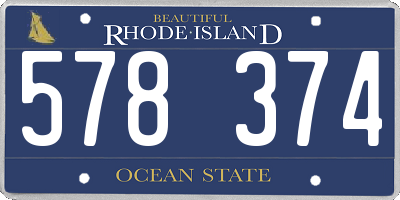 RI license plate 578374