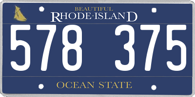 RI license plate 578375