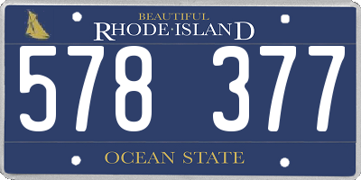 RI license plate 578377