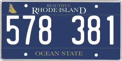 RI license plate 578381
