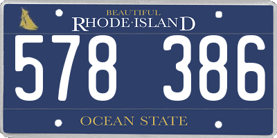 RI license plate 578386