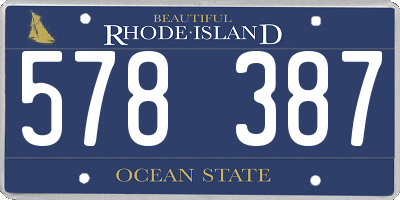 RI license plate 578387