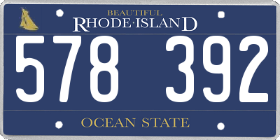 RI license plate 578392