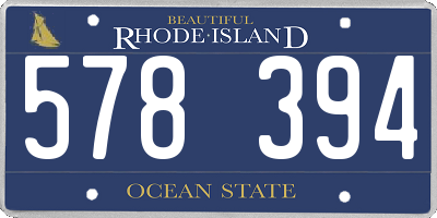 RI license plate 578394
