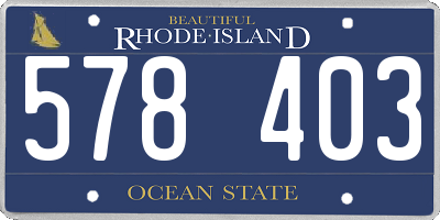 RI license plate 578403