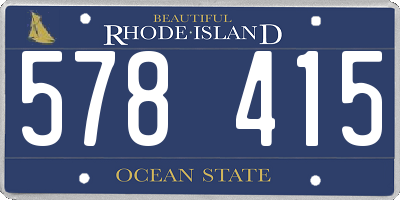 RI license plate 578415