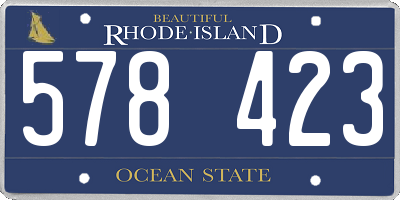 RI license plate 578423