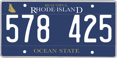 RI license plate 578425