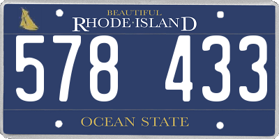 RI license plate 578433