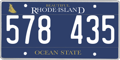 RI license plate 578435