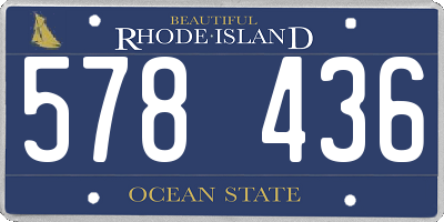 RI license plate 578436