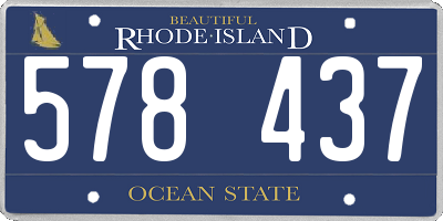 RI license plate 578437
