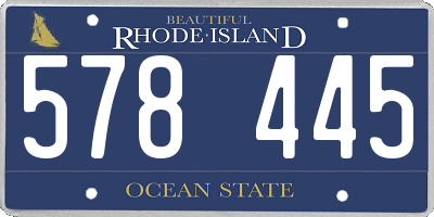 RI license plate 578445
