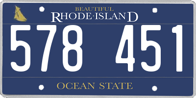 RI license plate 578451