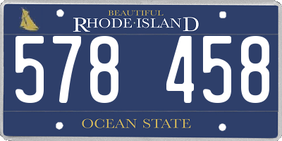 RI license plate 578458