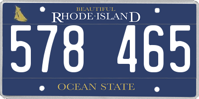 RI license plate 578465
