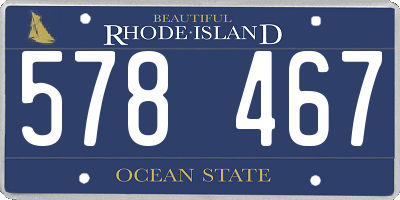 RI license plate 578467