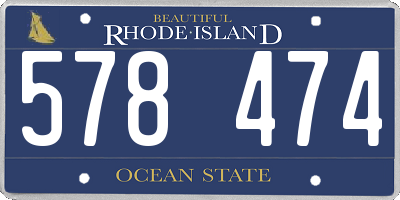 RI license plate 578474