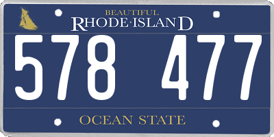 RI license plate 578477