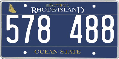 RI license plate 578488