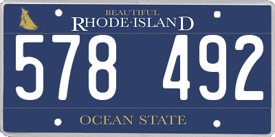 RI license plate 578492