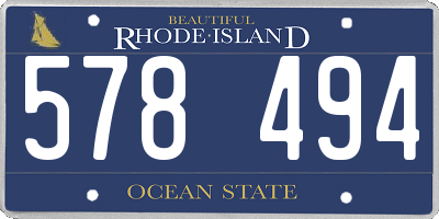RI license plate 578494