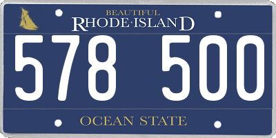 RI license plate 578500