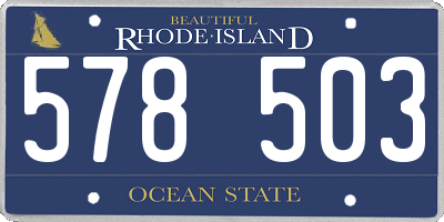 RI license plate 578503