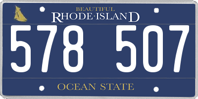 RI license plate 578507